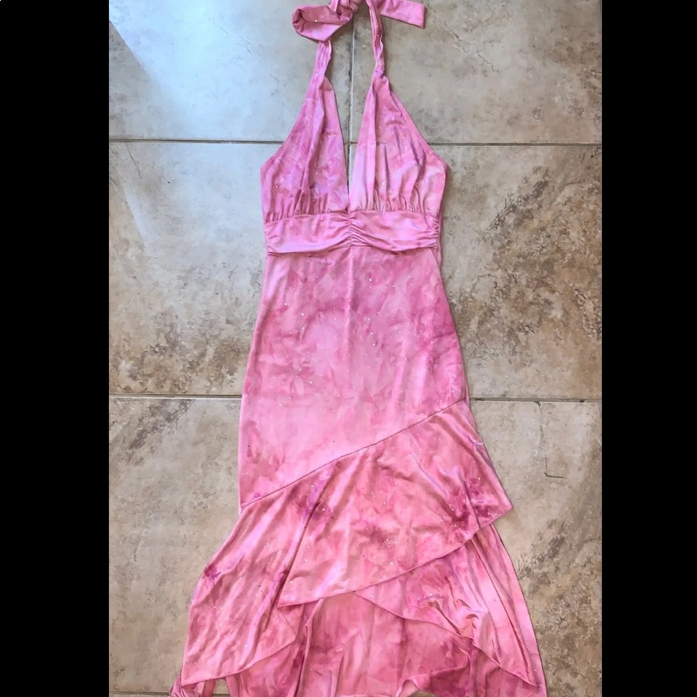 Pink Tie dye Asymmetrical Dress